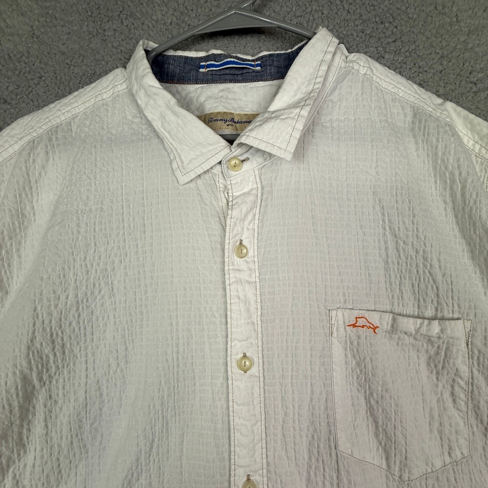 Tommy Bahama White Cotton Spandex Short Sleeve‎ Button Up Shirt XXXL - Picture 2 of 11